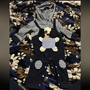 Baby boy hoodie dog romper one piece